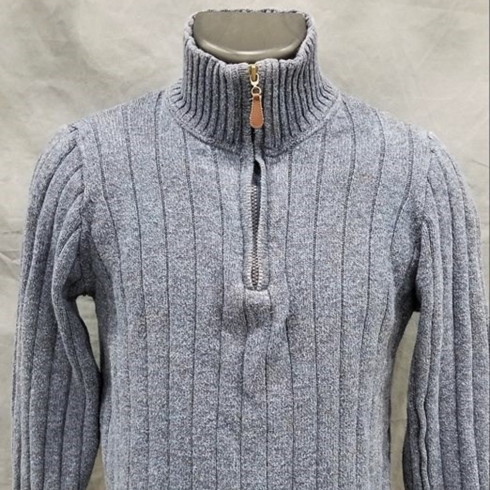OSCAR de la RENTA Blue Quarter Zip Sweater Size M